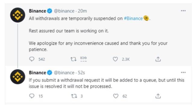 Son dakika! Dünyanın en büyük kripto para borsası Binance, para çekmeyi geçici olarak durdurdu