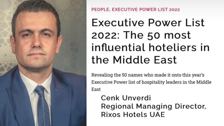 Cenk Ünverdi 2022 Ortadoğu’nun En Etkili 50 Yöneticisi Arasında